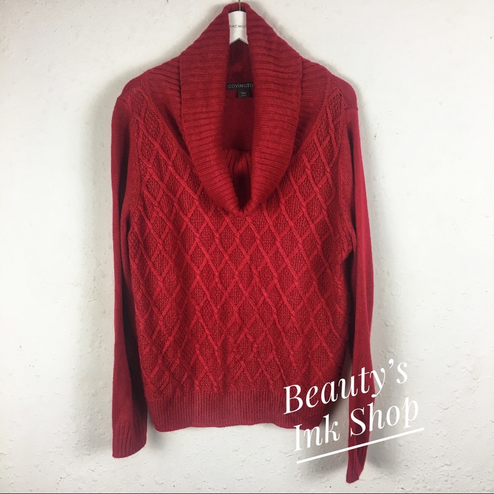 Red Scoop neck Sweater